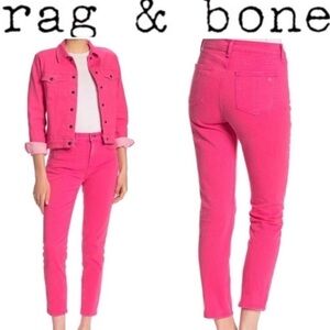 Rag & Bone Bull Pink High Waist Skinny Jeans Size 24